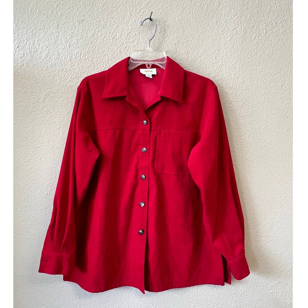 Vintage 90s Talbots red long sleeve top size S